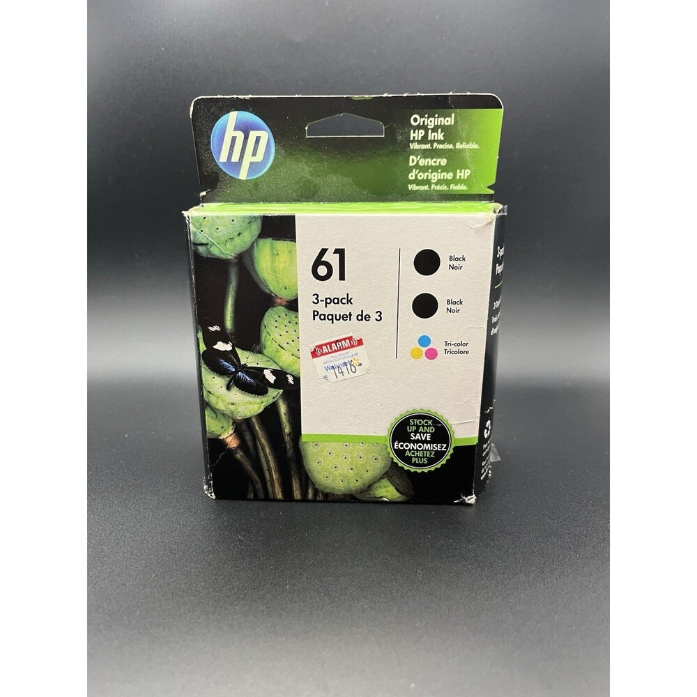 HP 61 - 3 Pack 2 Black 1 Tri-Color Genuine Ink  - Exp 2022